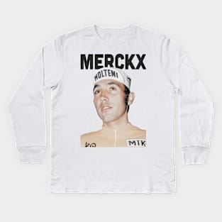 Eddy Merckx ------ Retro Aesthetic Kids Long Sleeve T-Shirt